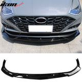2020-2023 Hyundai Sonata CK Style Gloss Black Front Bumper Lip PP 3PCS