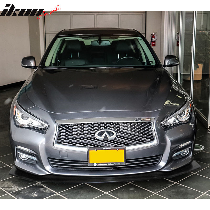 2014-2017 Infiniti Q50 IKON V6 Style Black Front Bumper Lip PU
