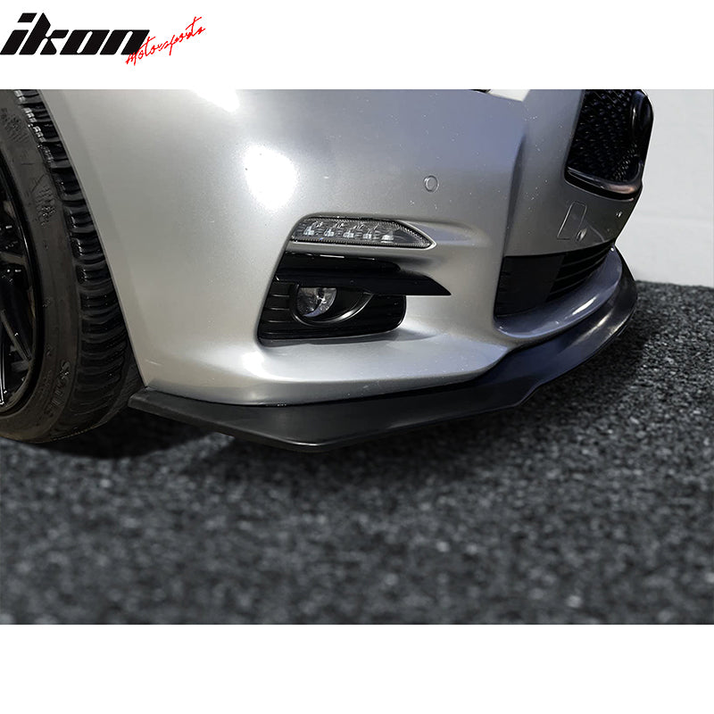 2014-2017 Infiniti Q50 IKON V6 Style Black Front Bumper Lip PU