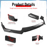 2017-2022 INFINITI Q60 V37 3PCS Front Lower Bumper Lip Air Dam Chin Spoiler Splitter RS JDM Style Painted Carbon Fiber Print PP Polypropylene