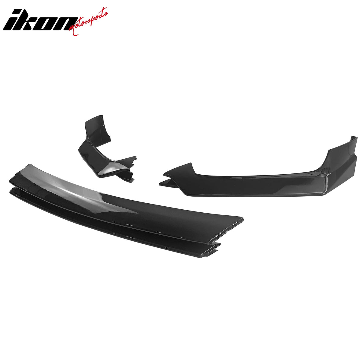 2017-2022 INFINITI Q60 V37 3PCS Front Lower Bumper Lip Air Dam Chin Spoiler Splitter RS JDM Style Painted Gloss Black PP Polypropylene