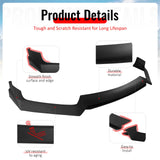 2017-2022 INFINITI Q60 V37 3PCS Front Lower Bumper Lip Air Dam Chin Spoiler Splitter RS JDM Style Painted Matte Black PP Polypropylene