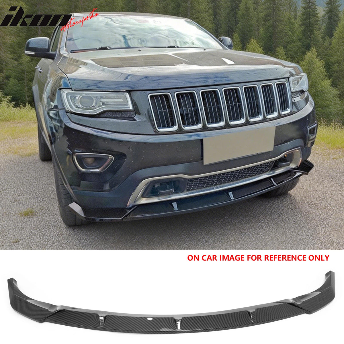 2014-2016 Jeep Grand Cherokee Base IKON Style Carbon Fiber Print Front Bumper Lip PP