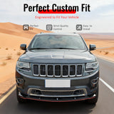 2014-2016 Jeep Grand Cherokee Base IKON Style Gloss Black Front Bumper Lip PP 3PCS