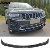 2014-2016 Jeep Grand Cherokee Base IKON Style Gloss Black Front Bumper Lip PP 3PCS