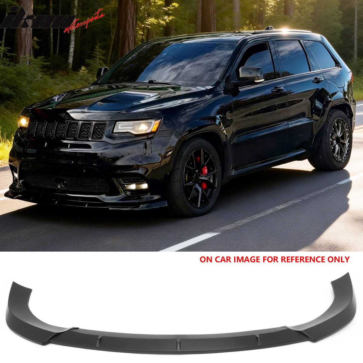 2017-2021 Jeep Grand Cherokee SRT Trackhawk IKON Style Matte Black Front Bumper Lip PP