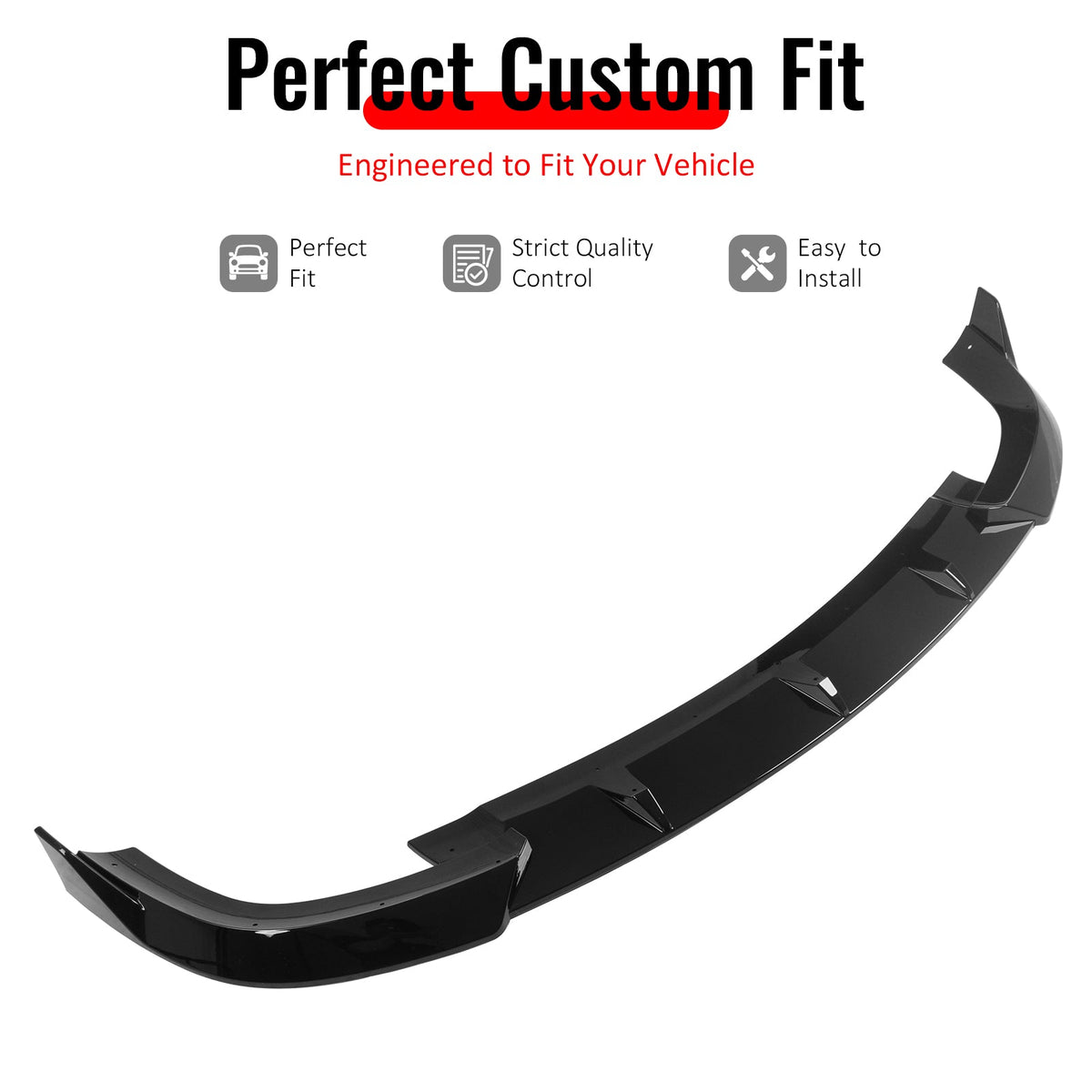 2017-2021 Jeep Grand Cherokee SRT Trackhawk IKON V2 Style Gloss Black Front Bumper Lip ABS