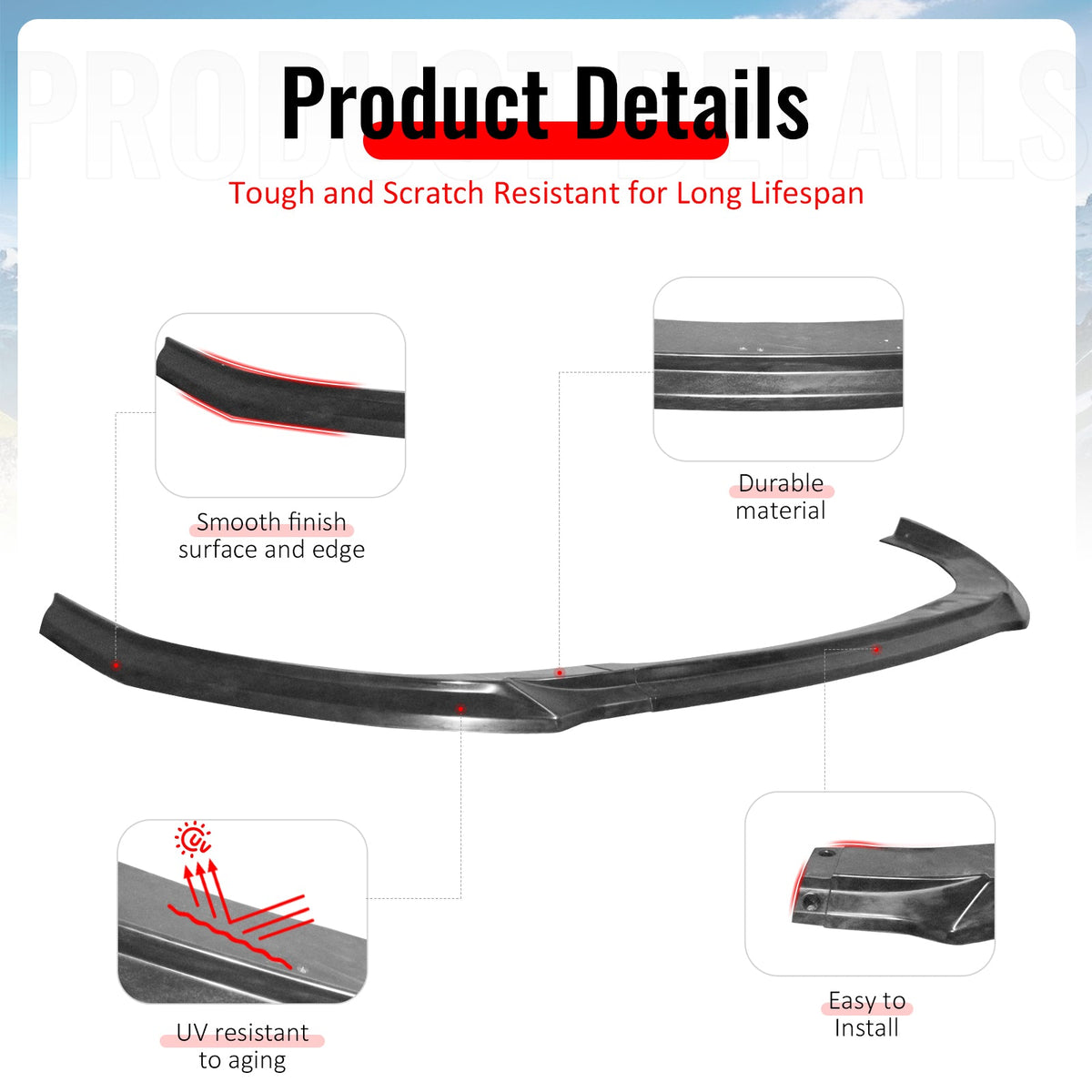 2025-2026 Kia K5 GT GT-Line Front Bumper Lip GT Style 3PC Unpainted PU