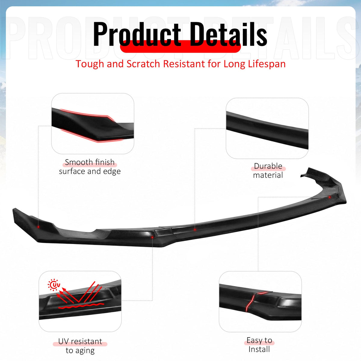 2025-2026 Kia K5 GT GT-Line Front Bumper Lip IKFM Style 3PCS Unpainted PU