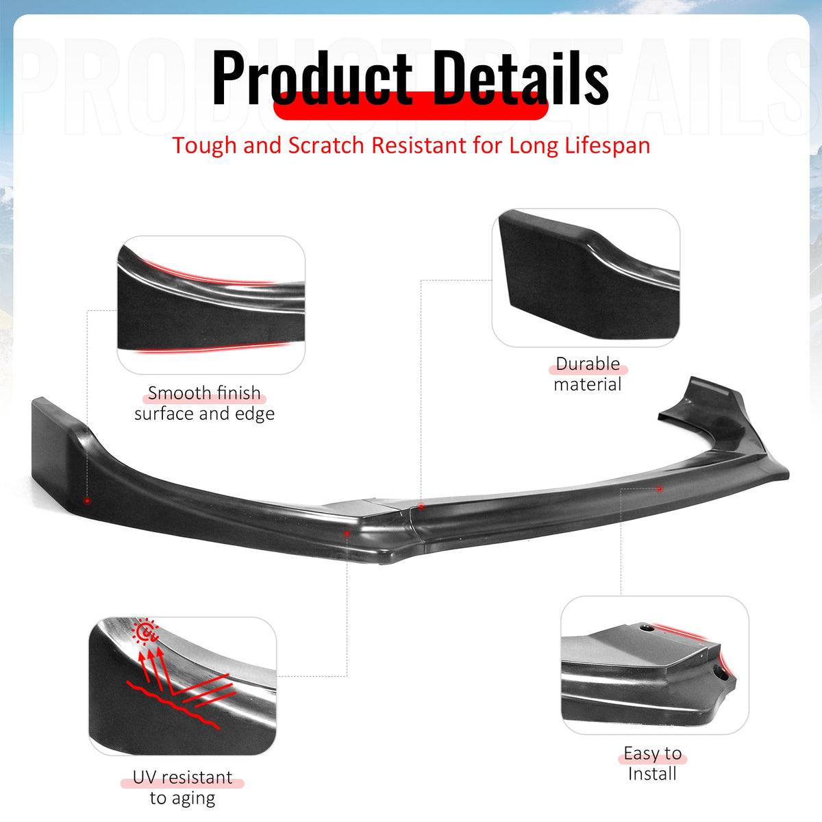2023-2025 Kia Soul IKCS Style 3PCS Front Bumper Lip Unpainted PU