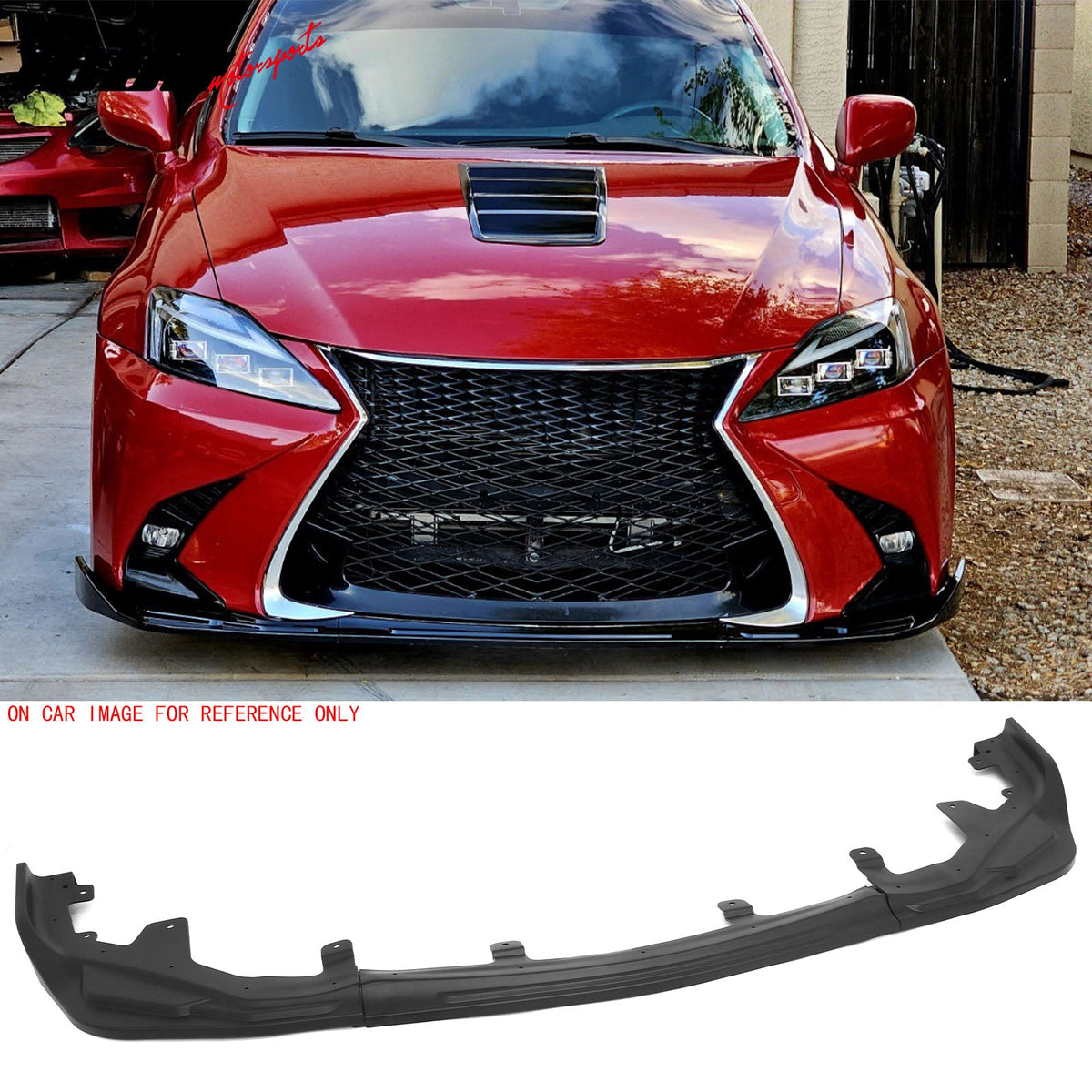 2016-2020 Lexus GS F Sport IKON Style 3PCS Front Bumper Lip Spoiler Matte Black PP