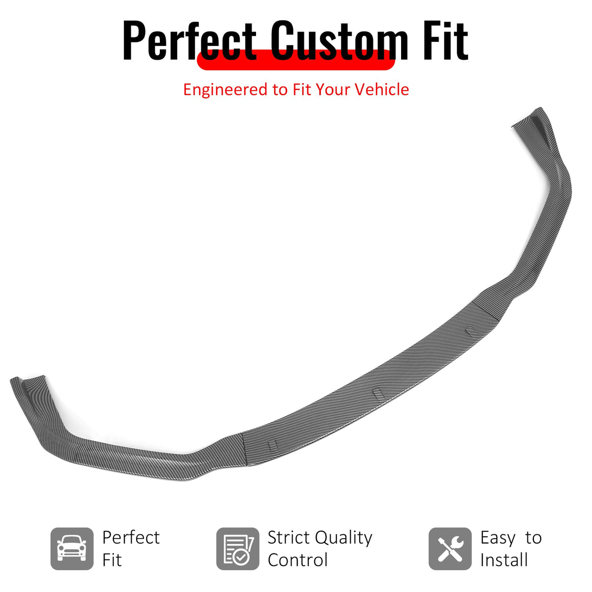 2014-2016 Lexus IS F Sport Sedan IKON 2 Style Front Bumper Lip Lower Spoiler 3PCS Carbon Fiber Print PP