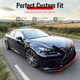 2014-2016 Lexus IS F Sport Sedan IKON 2 Style Front Bumper Lip Lower Spoiler 3PCS Gloss Black PP