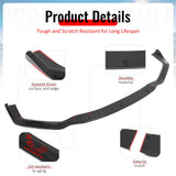 2014-2016 Lexus IS F Sport Sedan IKON 2 Style Front Bumper Lip Lower Spoiler 3PCS Gloss Black PP