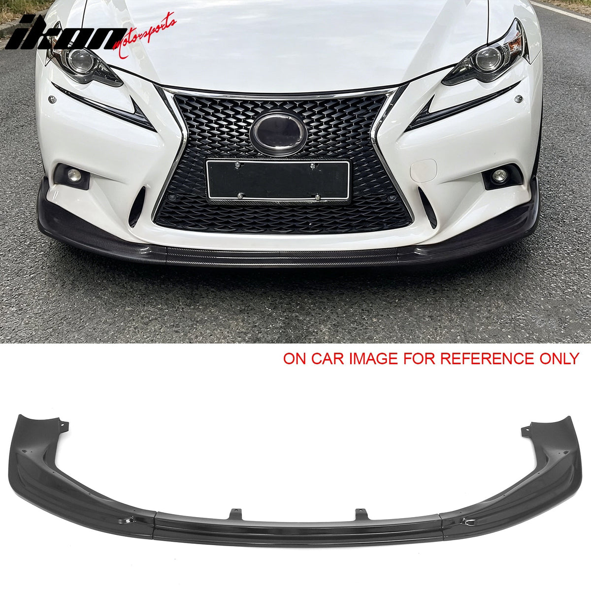 2014-2016 Lexus IS F Sport 4Dr IKON 3 Style 3PCS Front Bumper Lip Gloss Black PP