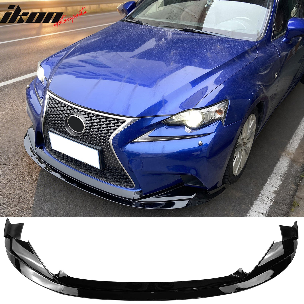 2014-2016 Lexus IS200t IS250 IS300 IS350 F Sport Sedan R Style Gloss Black Front Bumper Lip PP
