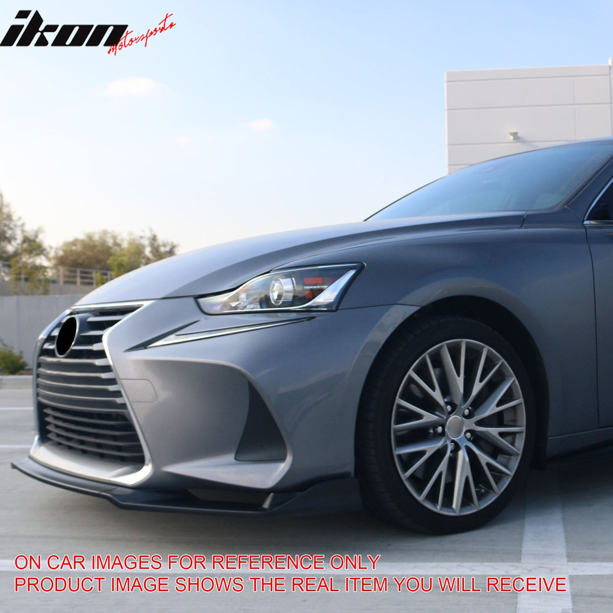 2017-2020 Lexus IS200t IS300 IS350 IKON Style Front Bumper Lip Lower Spoiler 3PCS Carbon Fiber Print PP