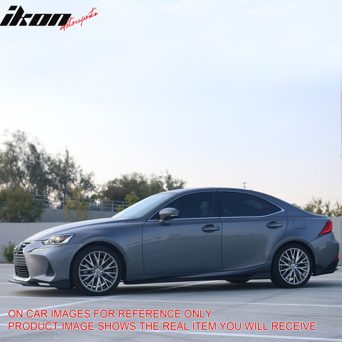 2017-2020 Lexus IS200t IS300 IS350 IKON Style Front Bumper Lip Lower Spoiler 3PCS Carbon Fiber Print PP