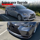 2017-2020 Lexus IS200t IS300 IS350 IKON Style Front Bumper Lip Lower Spoiler 3PCS Matte Black PP
