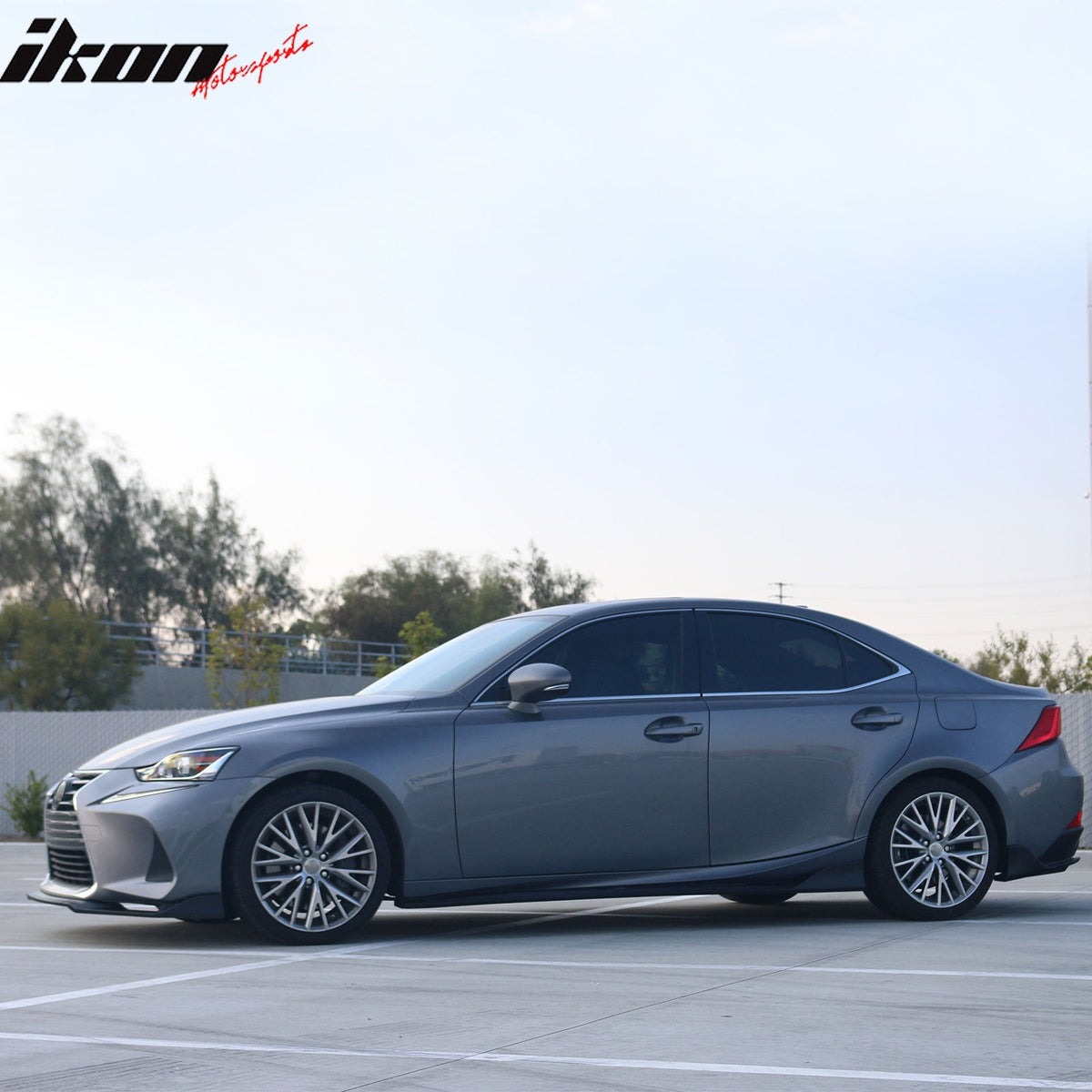 2017-2020 Lexus IS200t IS300 IS350 IKON Style Front Bumper Lip Lower Spoiler 3PCS Matte Black PP