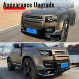2020-2026 Land Rover Defender 90/110/130 Front Bumper Lip IKON V1 Style Gloss Black ABS Plastic Air Dam Chin Spoiler Protector Splitter 4PC