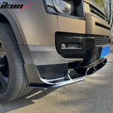 2020-2026 Land Rover Defender 90/110/130 Front Bumper Lip IKON V1 Style Gloss Black ABS Plastic Air Dam Chin Spoiler Protector Splitter 4PC