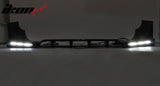 2020-2026 Land Rover Defender 90/110/130 Front Bumper Lip with LED Daytime Running Light IKON V2 Style Gloss Black ABS Spoiler Protector Splitter 4PC