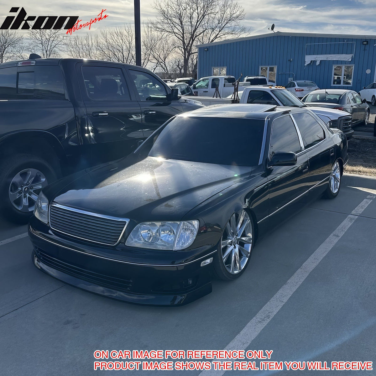 1998-2000 Lexus lS400 VIP Style Unpainted Black Front Bumper Lip PU