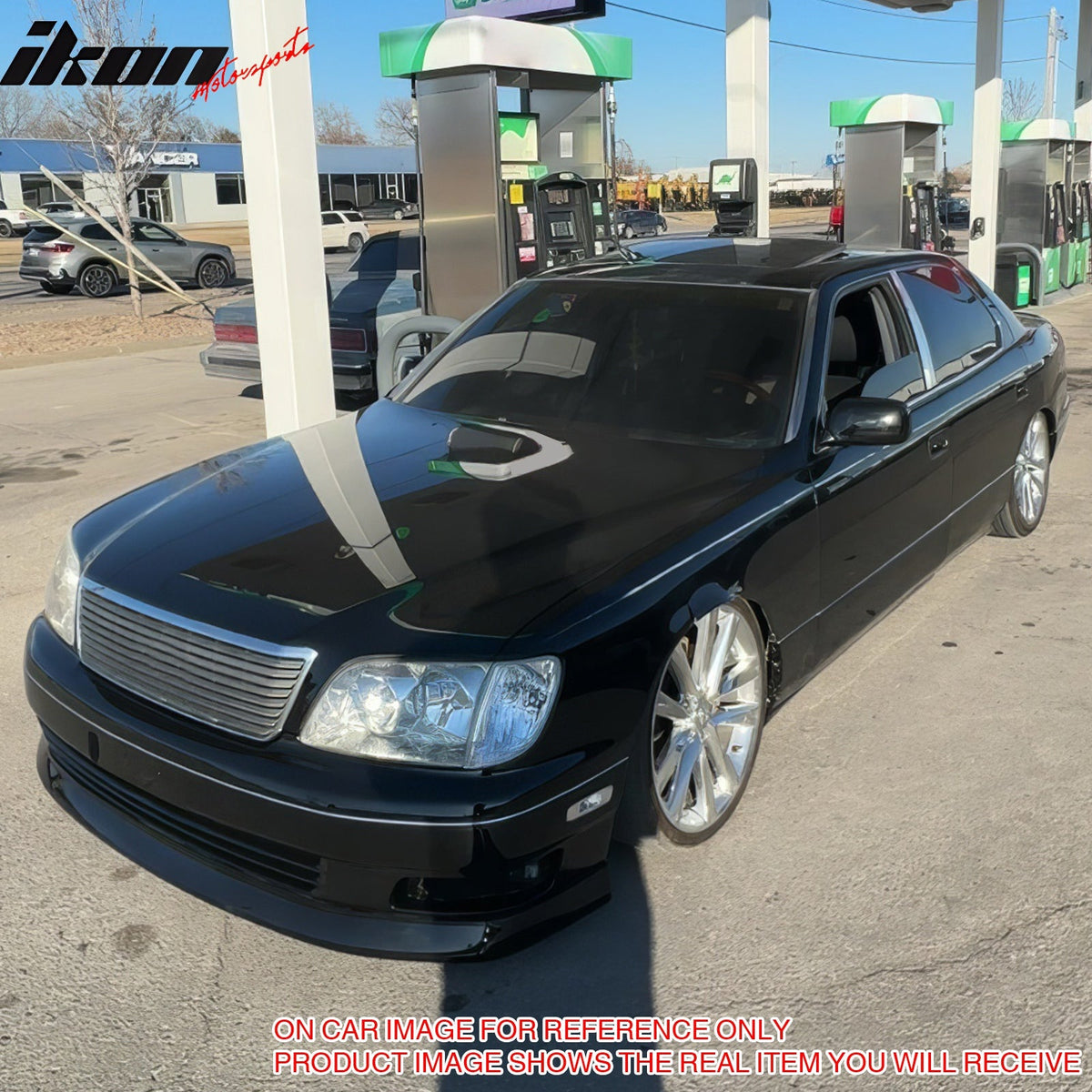 1998-2000 Lexus lS400 VIP Style Unpainted Black Front Bumper Lip PU