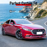 2019-2026 Mazda 3 Sedan IKON Style Gloss Black Front Bumper Lip PP 3PCS