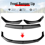 2019-2026 Mazda 3 Sedan IKON Style Gloss Black Front Bumper Lip PP 3PCS