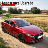 2019-2026 Mazda 3 Sedan IKON Style Gloss Black Front Bumper Lip PP 3PCS