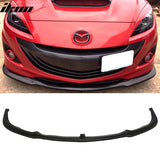 2010-2013 Mazda 3 Sport Style Unpainted Black Front Bumper Lip PU