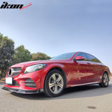 2019-2022 Benz W205 C-Class C200 C300 C43 AMG BR Style Gloss Black Front Bumper Lip PP