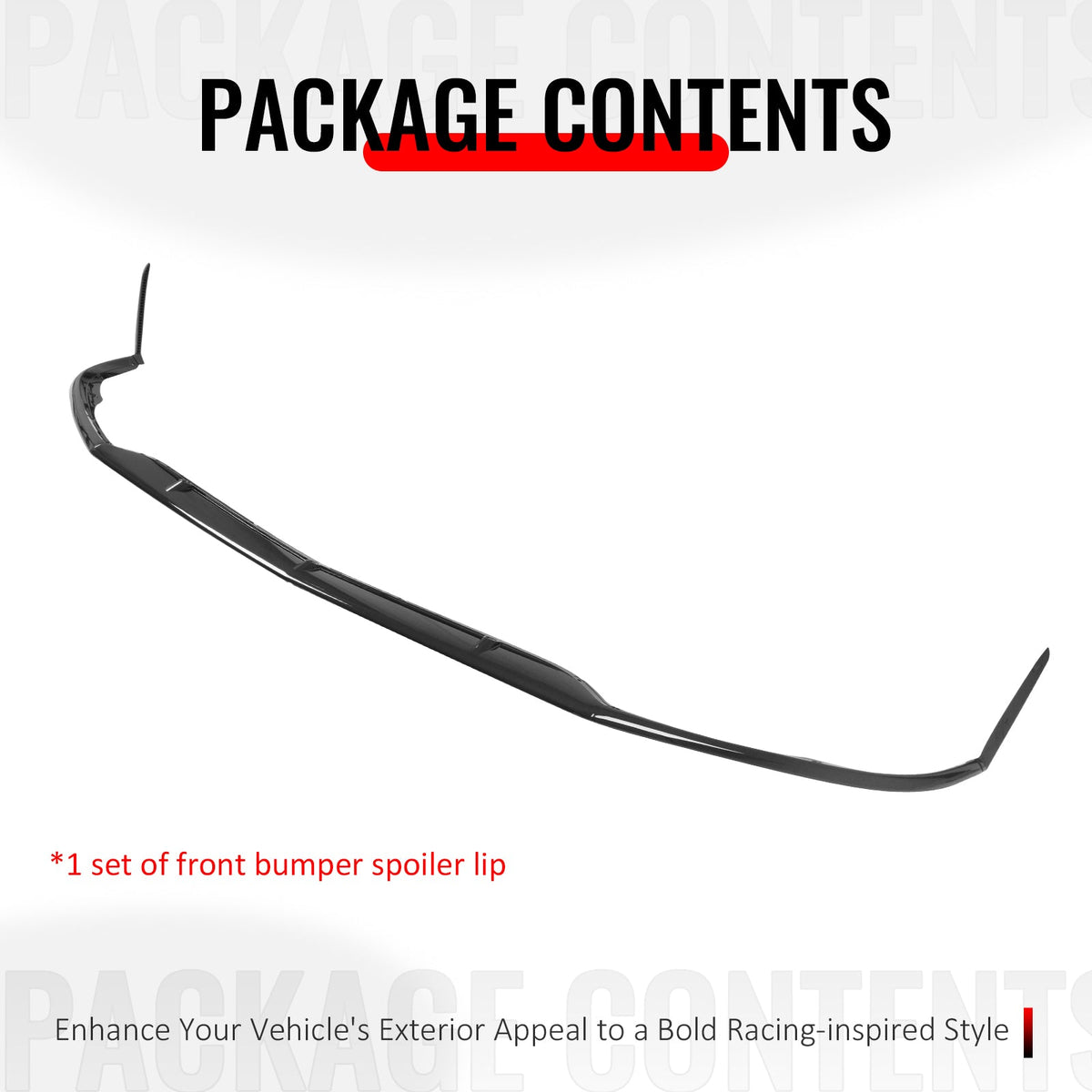2015-2021 Benz C-Class W205 C63 AMG S C63 Style Gloss Black Front Bumper Lip PP 3PCS