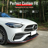 2022-2026 Benz W206 C-Class C200 C300 C43 AMG BR Style Carbon Fiber Print Front Bumper Lip PP
