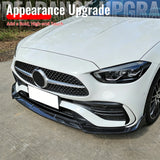 2022-2026 Benz W206 C-Class C200 C300 C43 AMG BR Style Carbon Fiber Print Front Bumper Lip PP