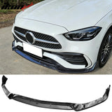 2022-2026 Benz W206 C-Class C200 C300 C43 AMG BR Style Carbon Fiber Print Front Bumper Lip PP