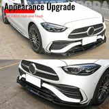 2022-2026 Benz W206 C-Class C200 C300 C43 AMG BR Style Gloss Black Front Bumper Lip PP
