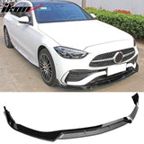 2022-2026 Benz W206 C-Class C200 C300 C43 AMG BR Style Gloss Black Front Bumper Lip PP