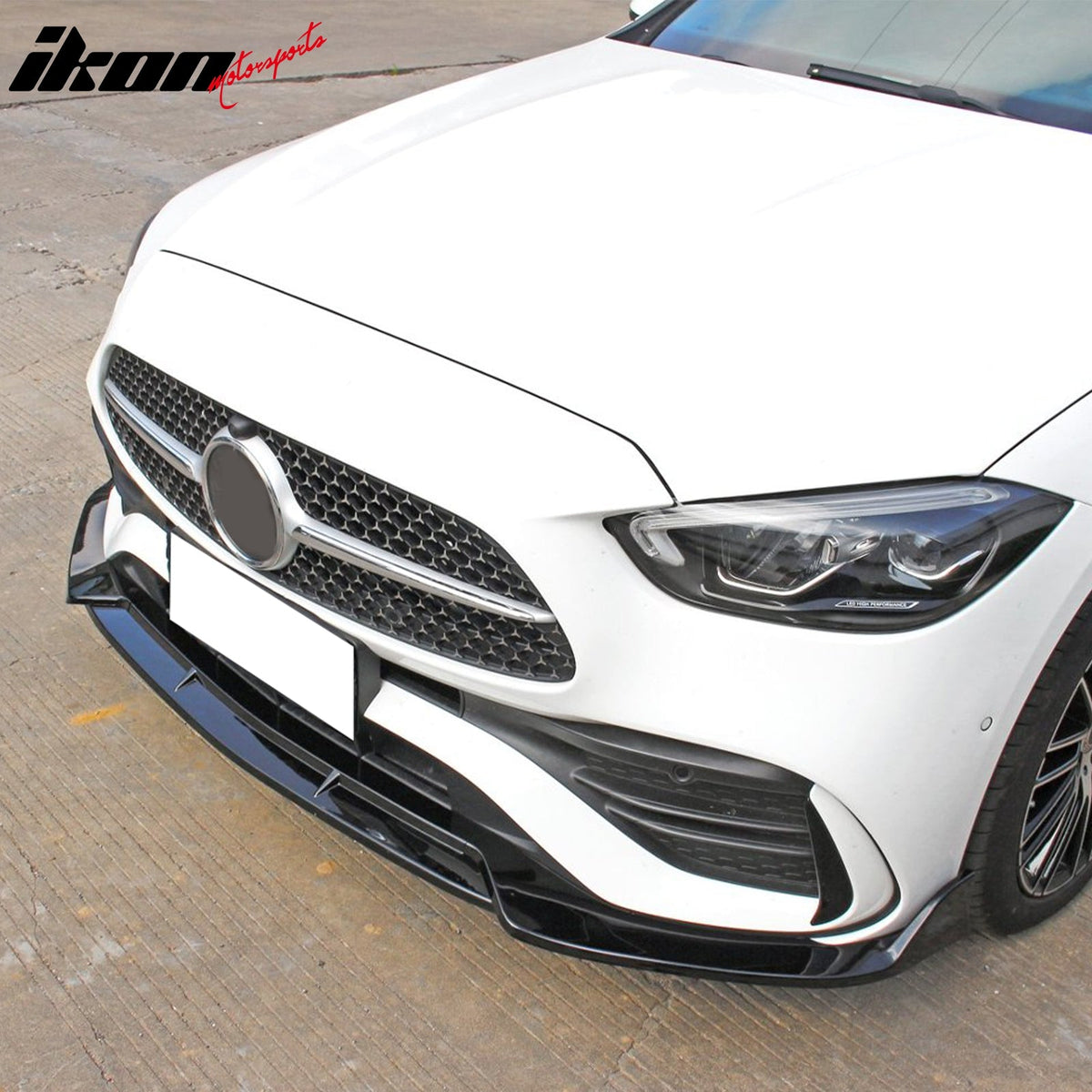 2022-2026 Benz W206 C-Class C200 C300 C43 AMG BR Style Gloss Black Front Bumper Lip PP