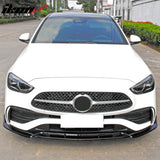2022-2026 Benz W206 C-Class C200 C300 C43 AMG BR Style Gloss Black Front Bumper Lip PP