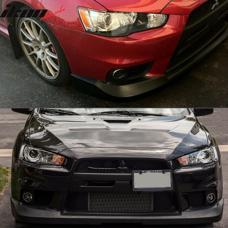 2008-2015 Mitsubishi Lancer EVO X JDM Style Front Bumper Lip PU