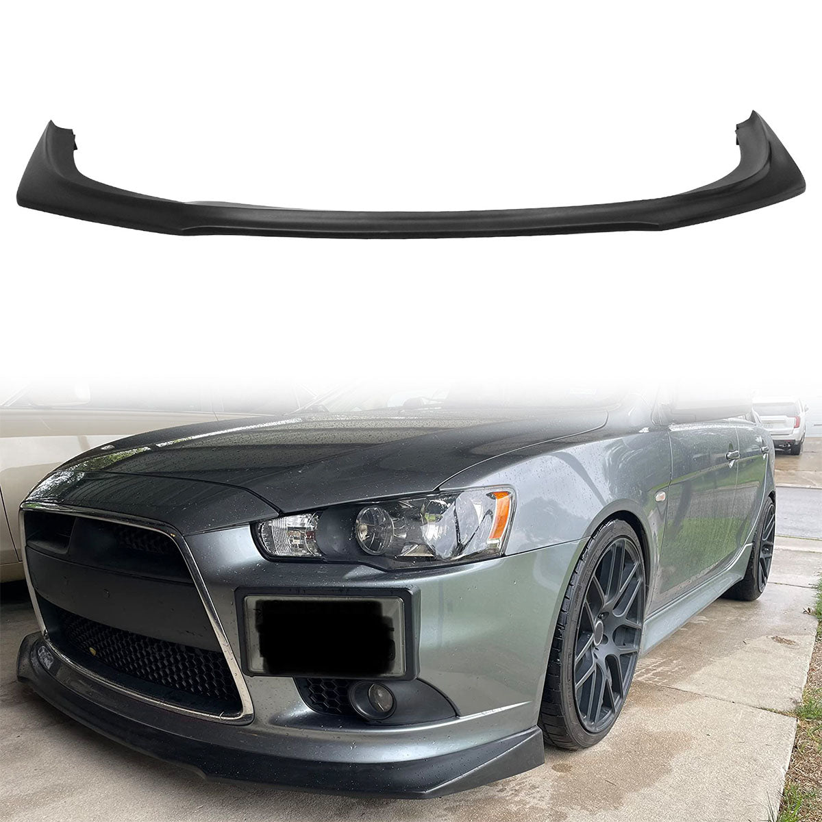 2009-2015 Mitsubishi Lancer RA Unpainted Black Front Bumper Lip PU