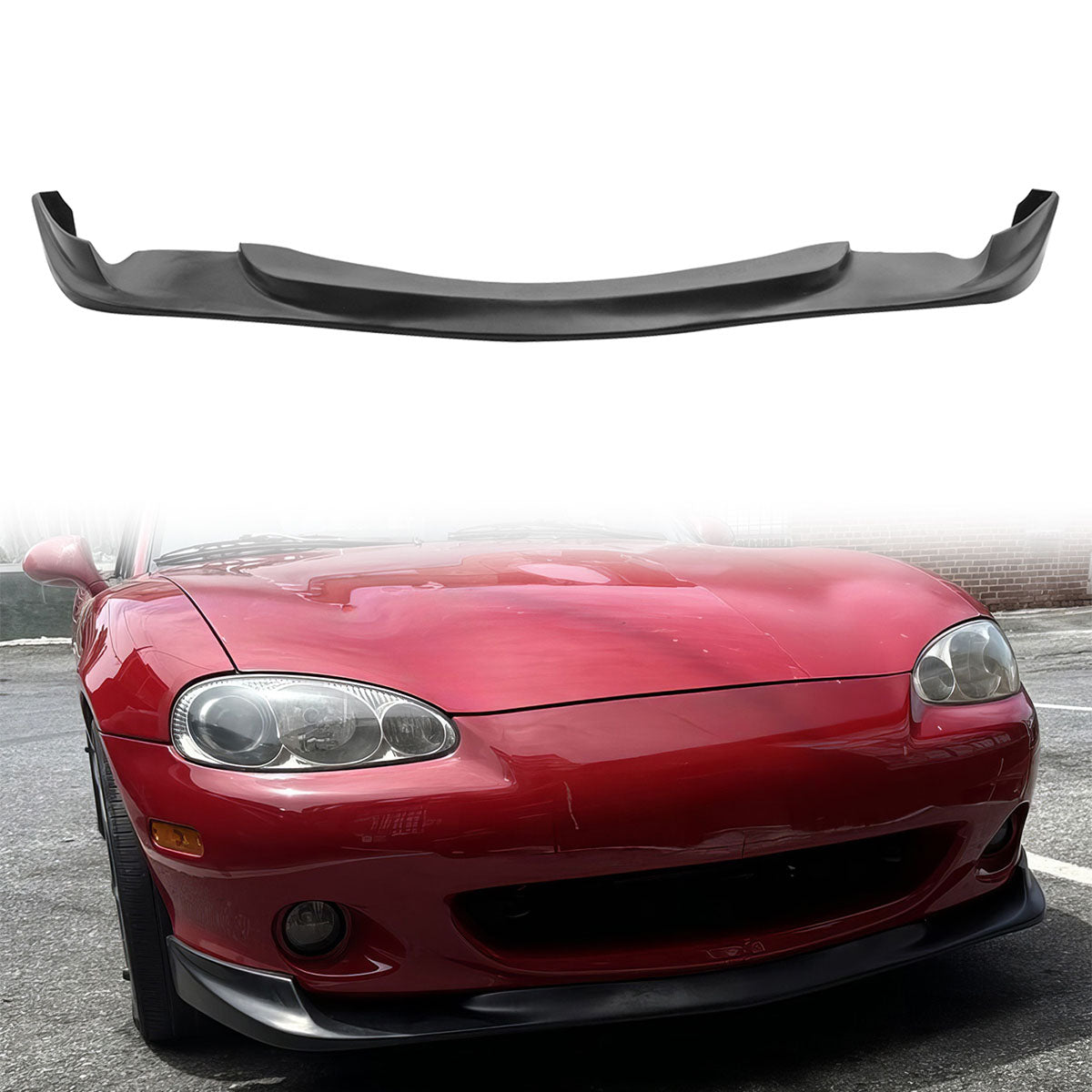 2001-2005 Mazda Miata GV Style Unpainted Black Front Bumper Lip PU