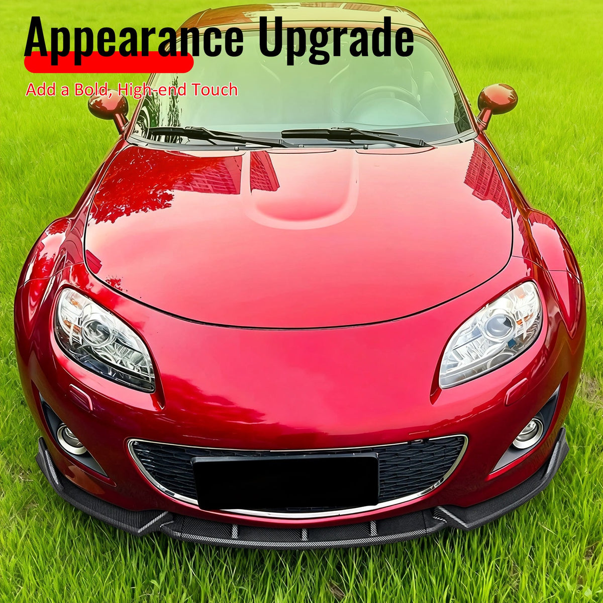 2009-2012 Mazda MX-5 Miata Carbon Fiber Print Front Bumper Lip IKON Style 3PCS
