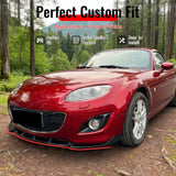 2009-2012 Mazda MX-5 Miata Gloss Black Front Bumper Lip IKON Style Spoiler 3PCS