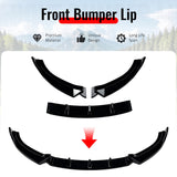 2009-2012 Mazda MX-5 Miata Gloss Black Front Bumper Lip IKON Style Spoiler 3PCS