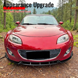 2009-2012 Mazda MX-5 Miata Gloss Black Front Bumper Lip IKON Style Spoiler 3PCS