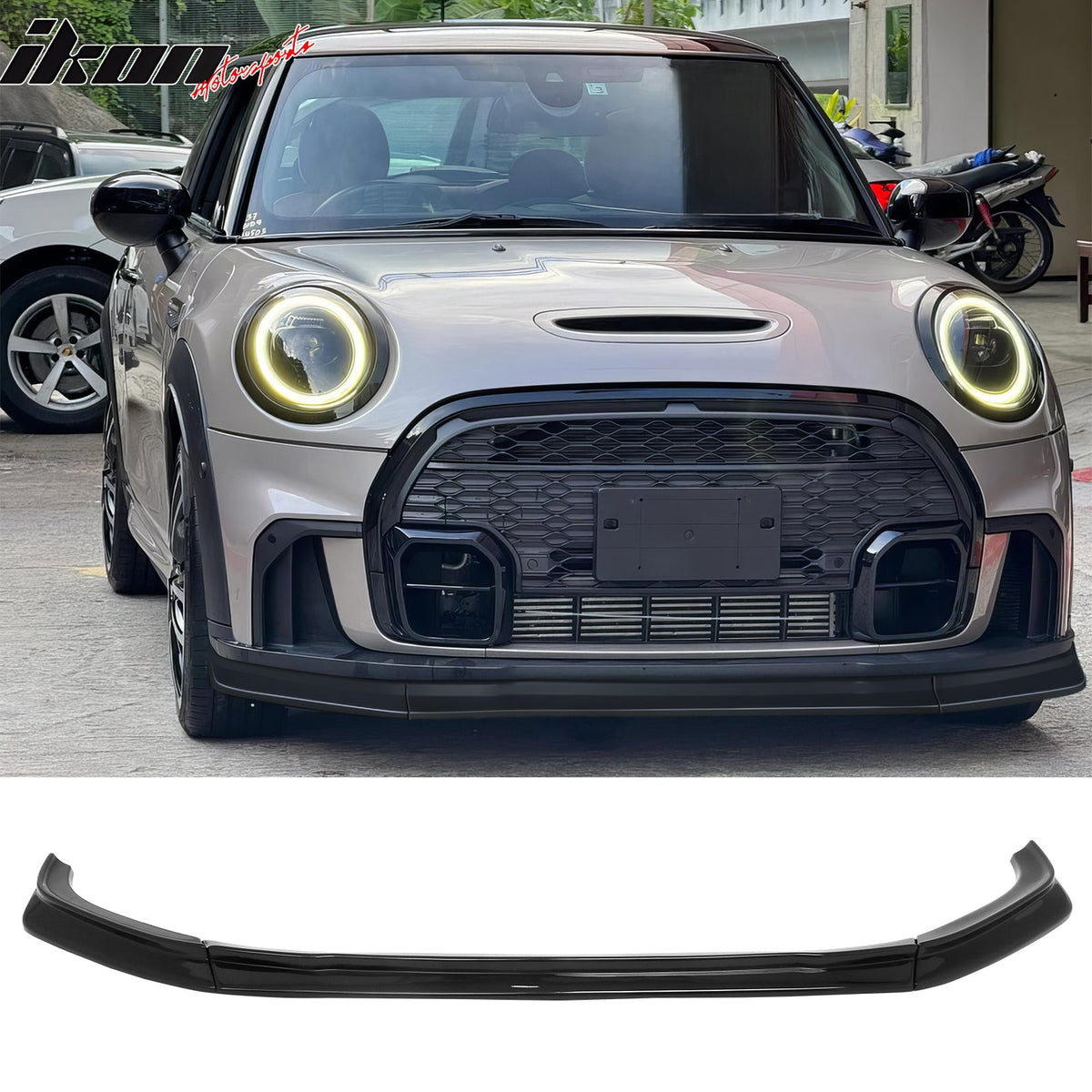 2022-2024 Mini Cooper F55 F56 Hardtop JCW Hatchback DAG Style Gloss Black Front Bumper Lip ABS